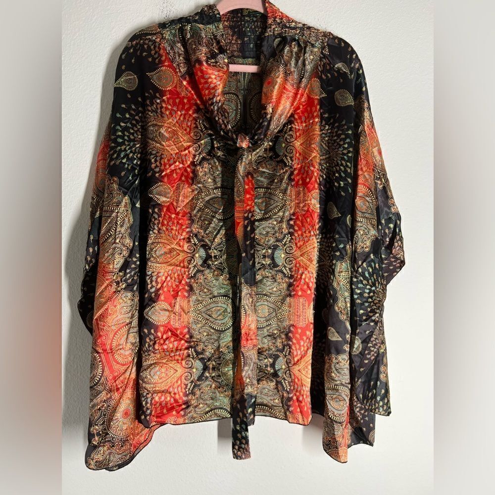 Shoreune Bohemian Silk Tunic Blouse One Size